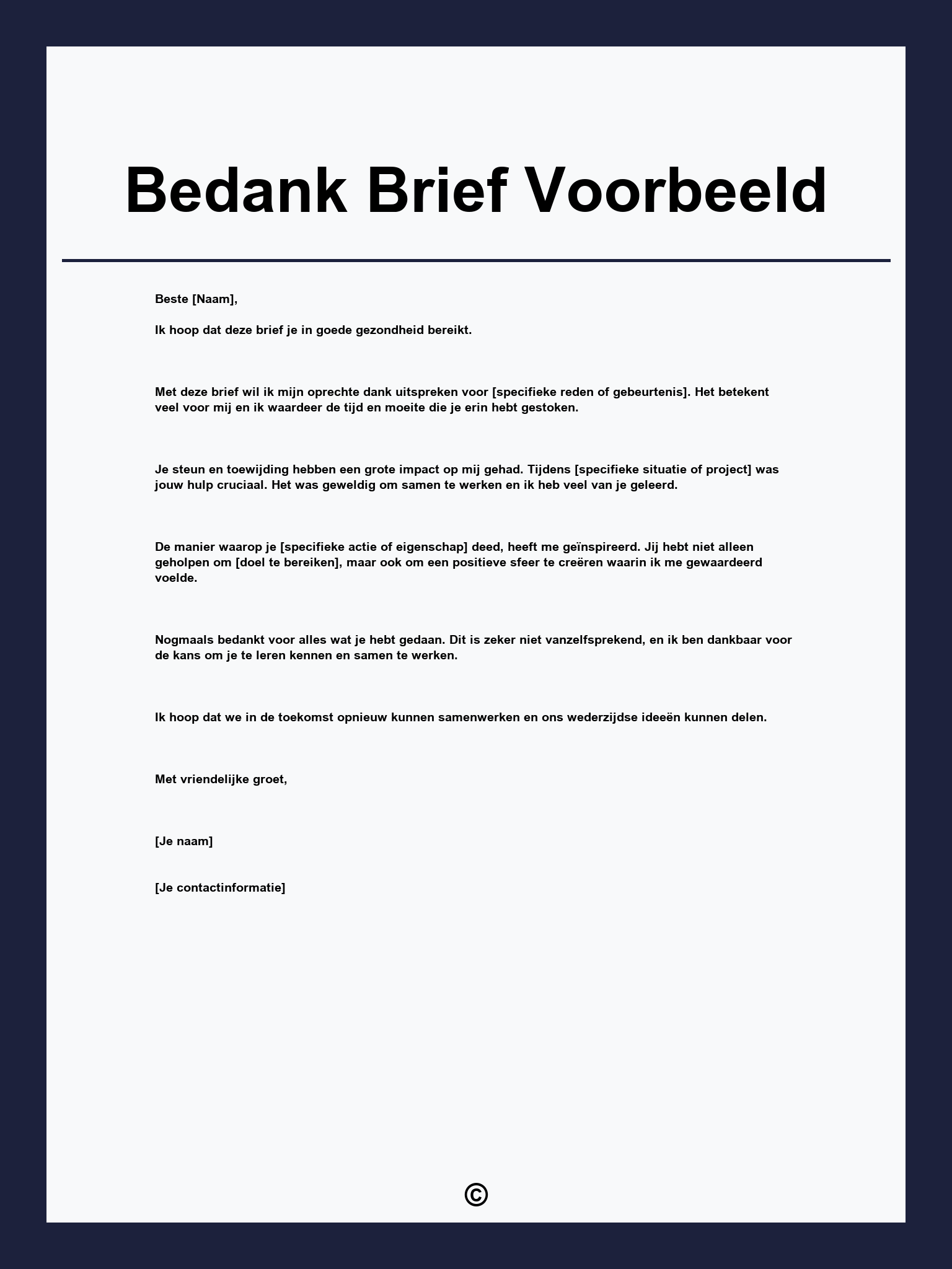 Bedank Brief Voorbeeld