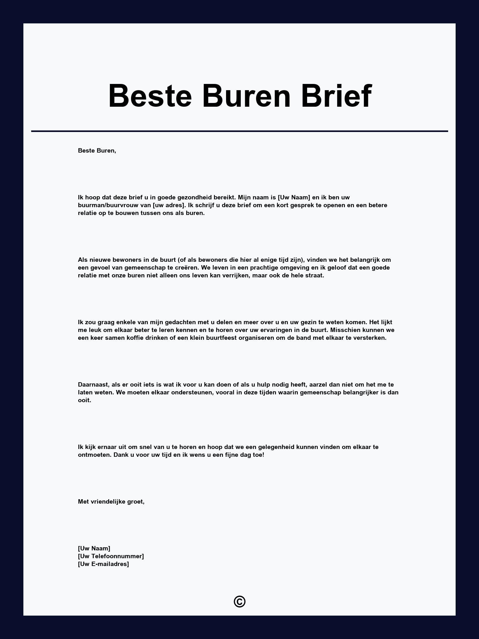 Beste Buren Brief