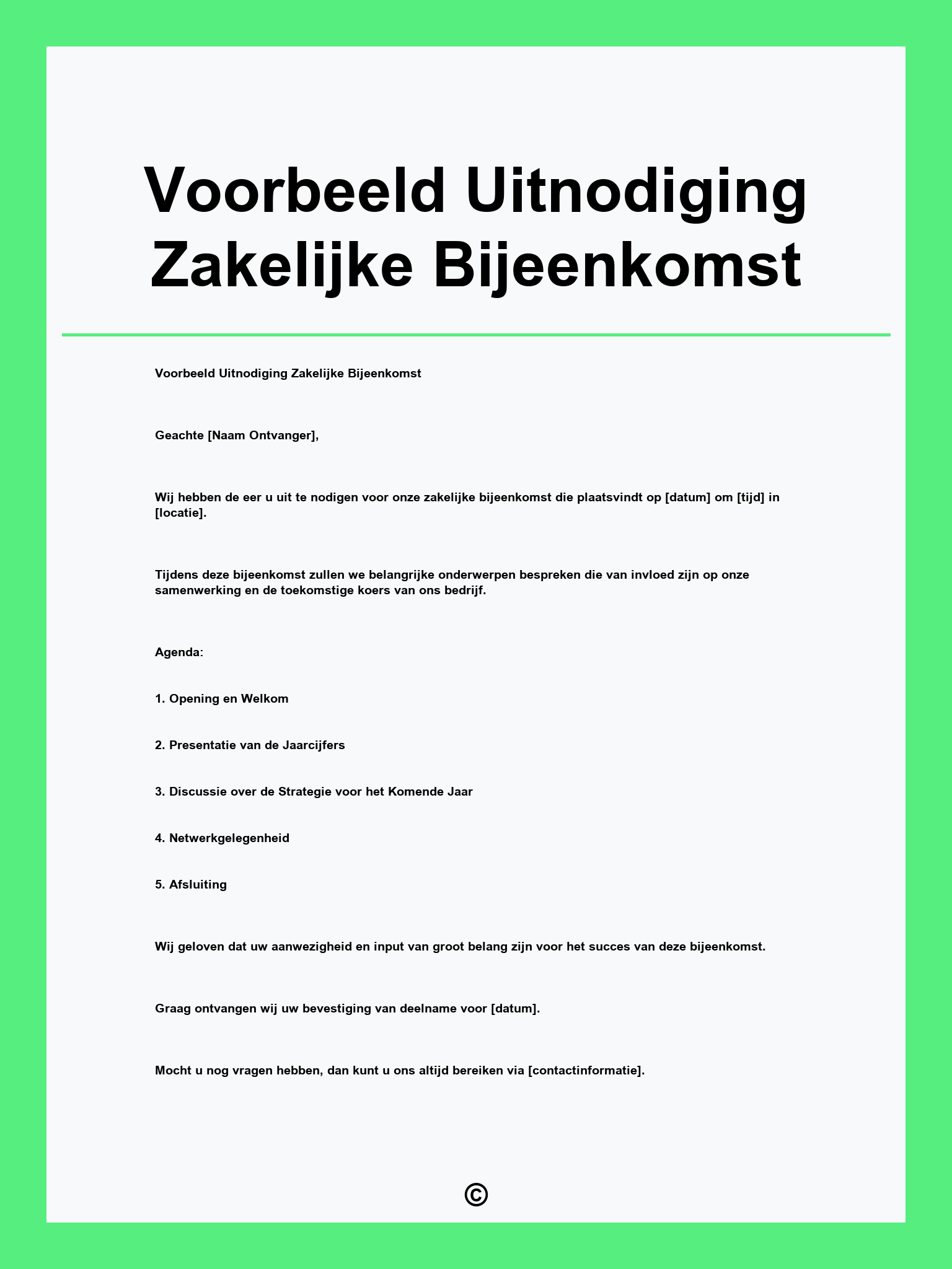 Voorbeeld Uitnodiging Zakelijke Bijeenkomst