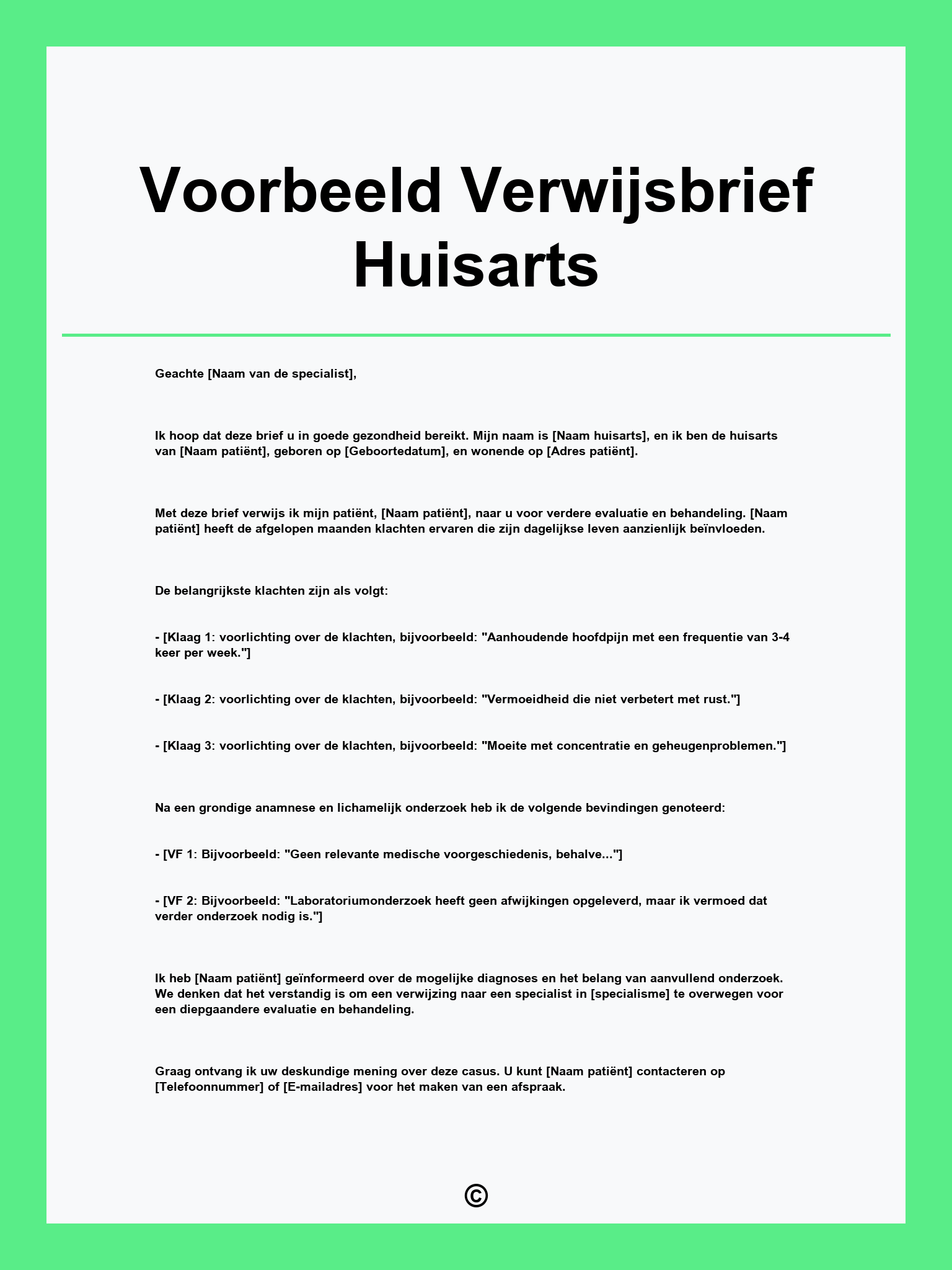 Voorbeeld Verwijsbrief Huisarts