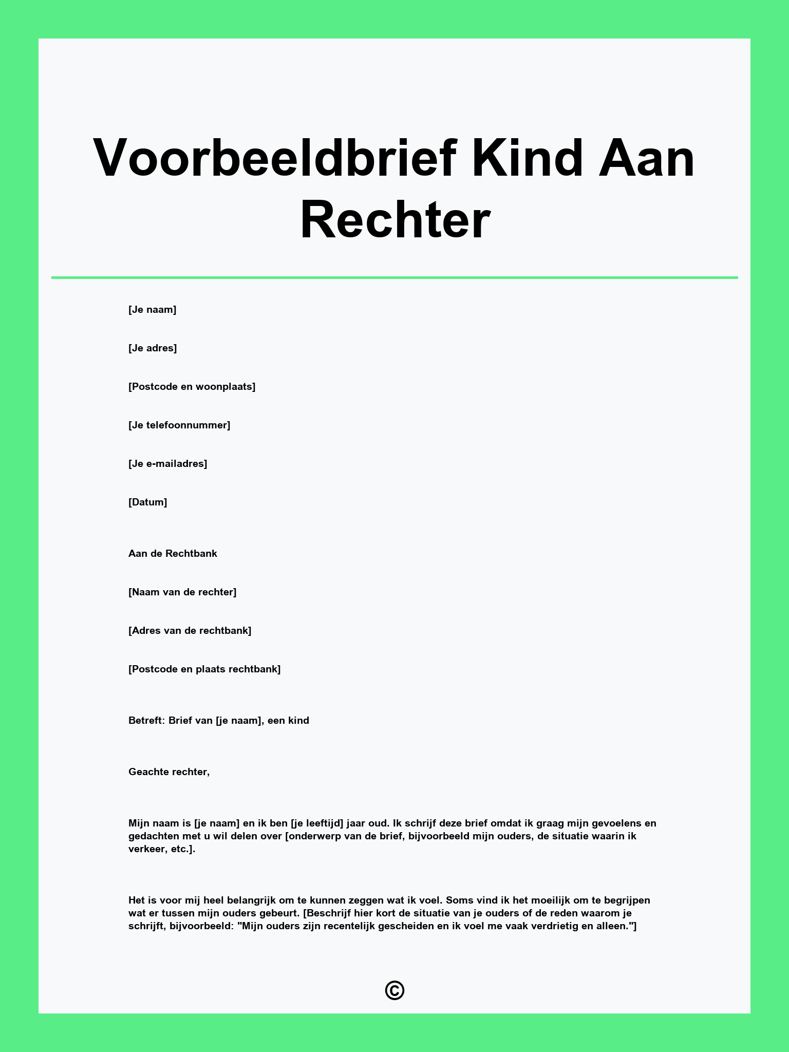 Voorbeeldbrief Kind Aan Rechter