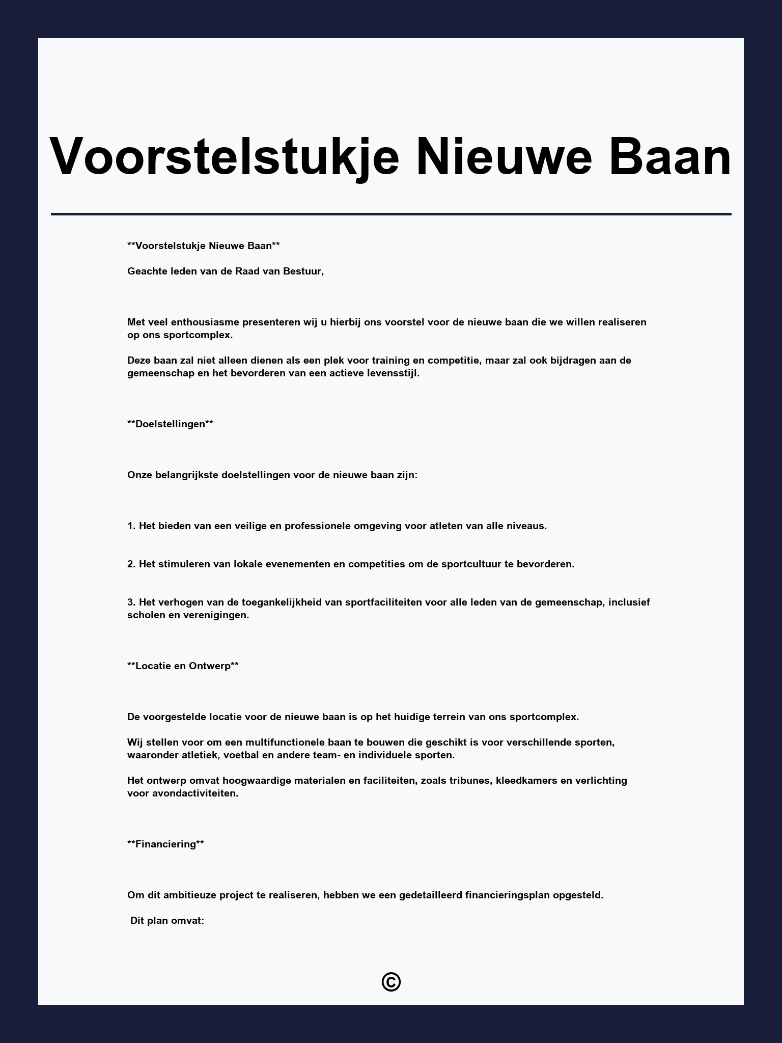 Voorstelstukje Nieuwe Baan