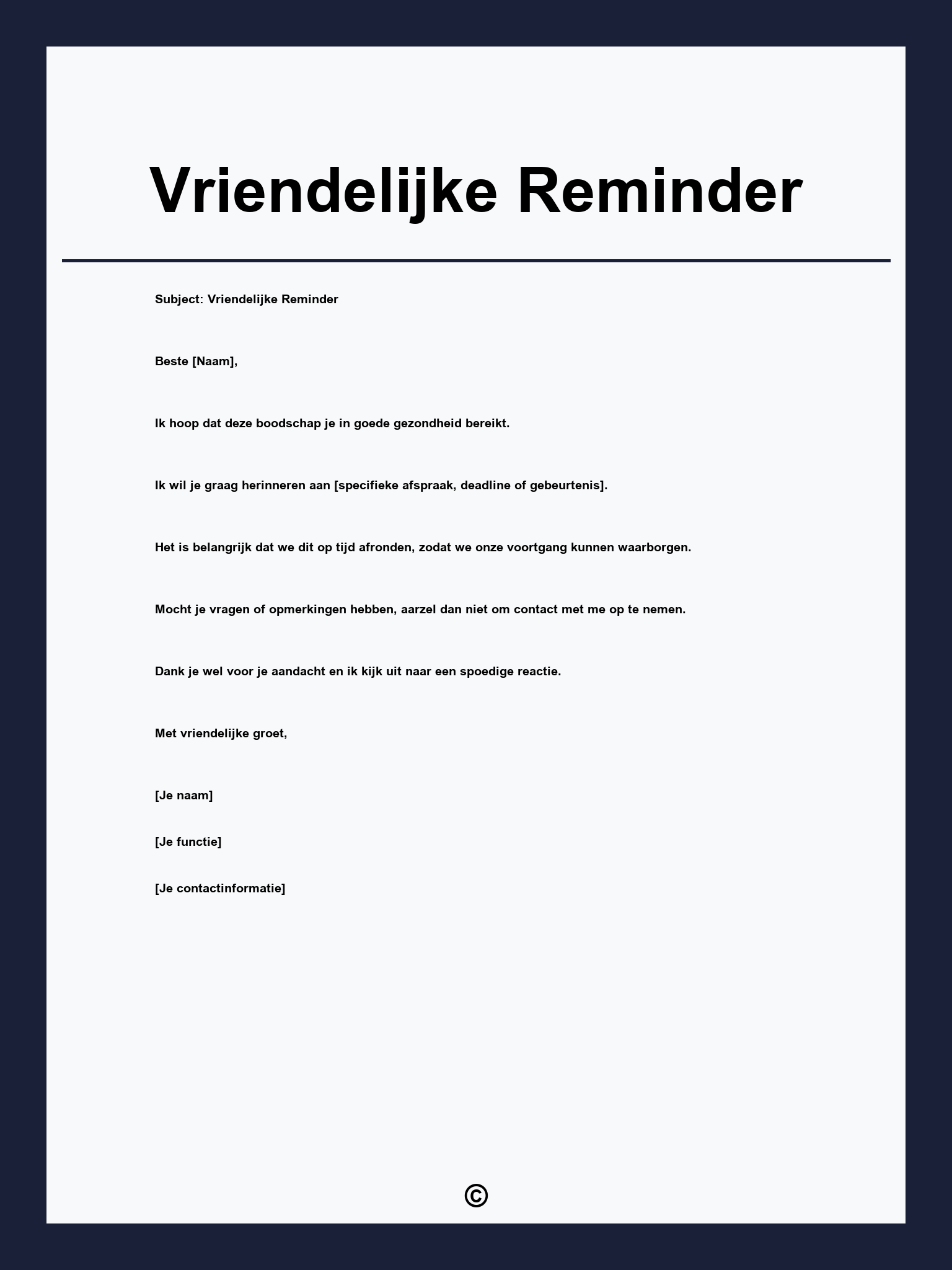 Vriendelijke Reminder